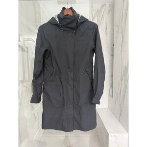 Nau Women's Black Hooded Raincoat Jacket Small